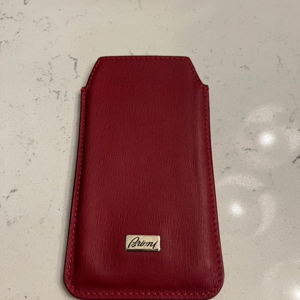 Brioni Scarlet Leather business card holder